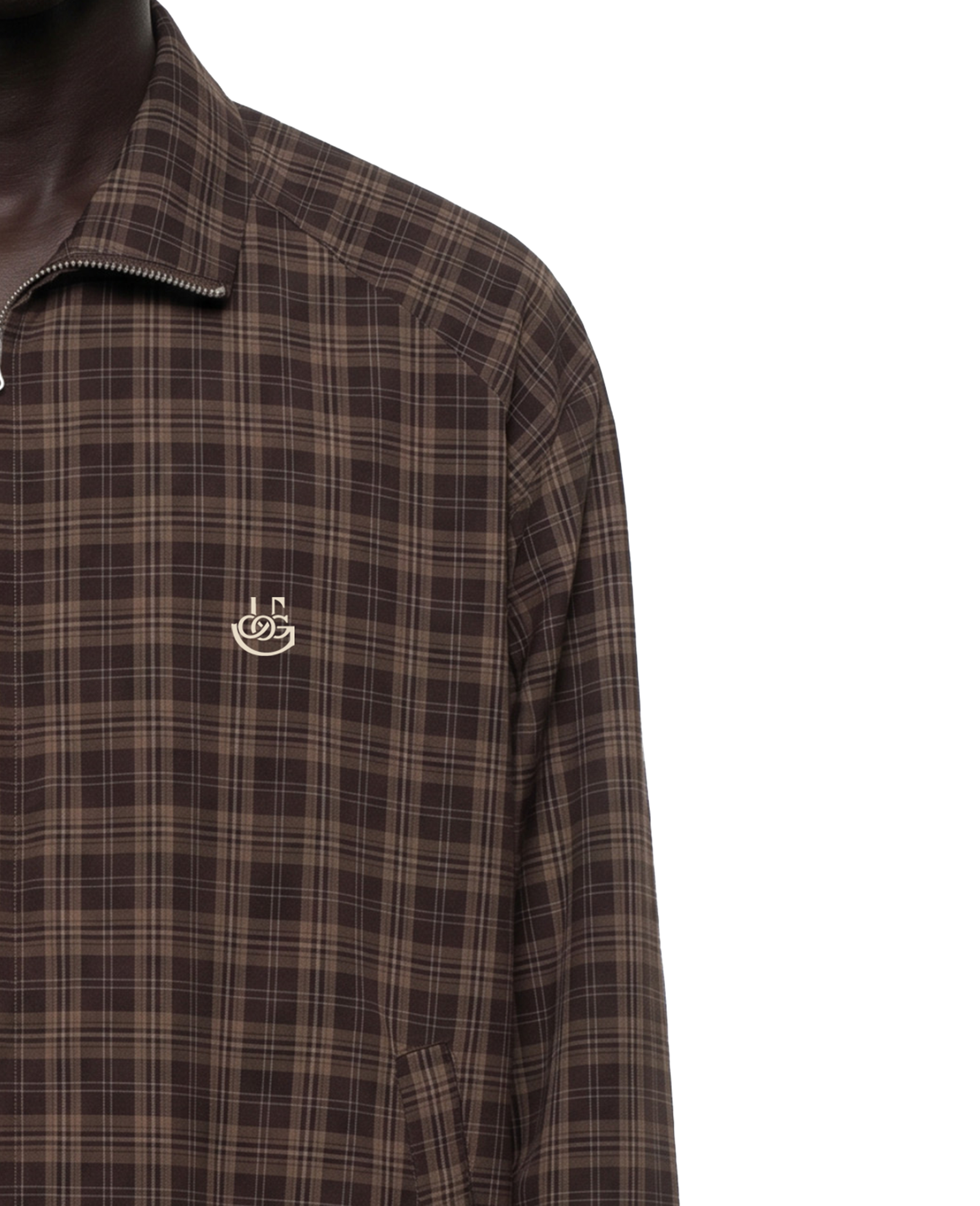 Espresso Tartan Zip-Up
