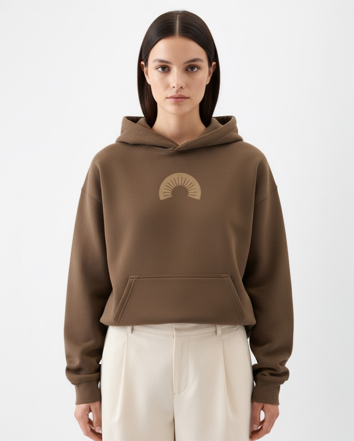 450 GSM BROWN SHAPE CHANGING HOOD HOODIE