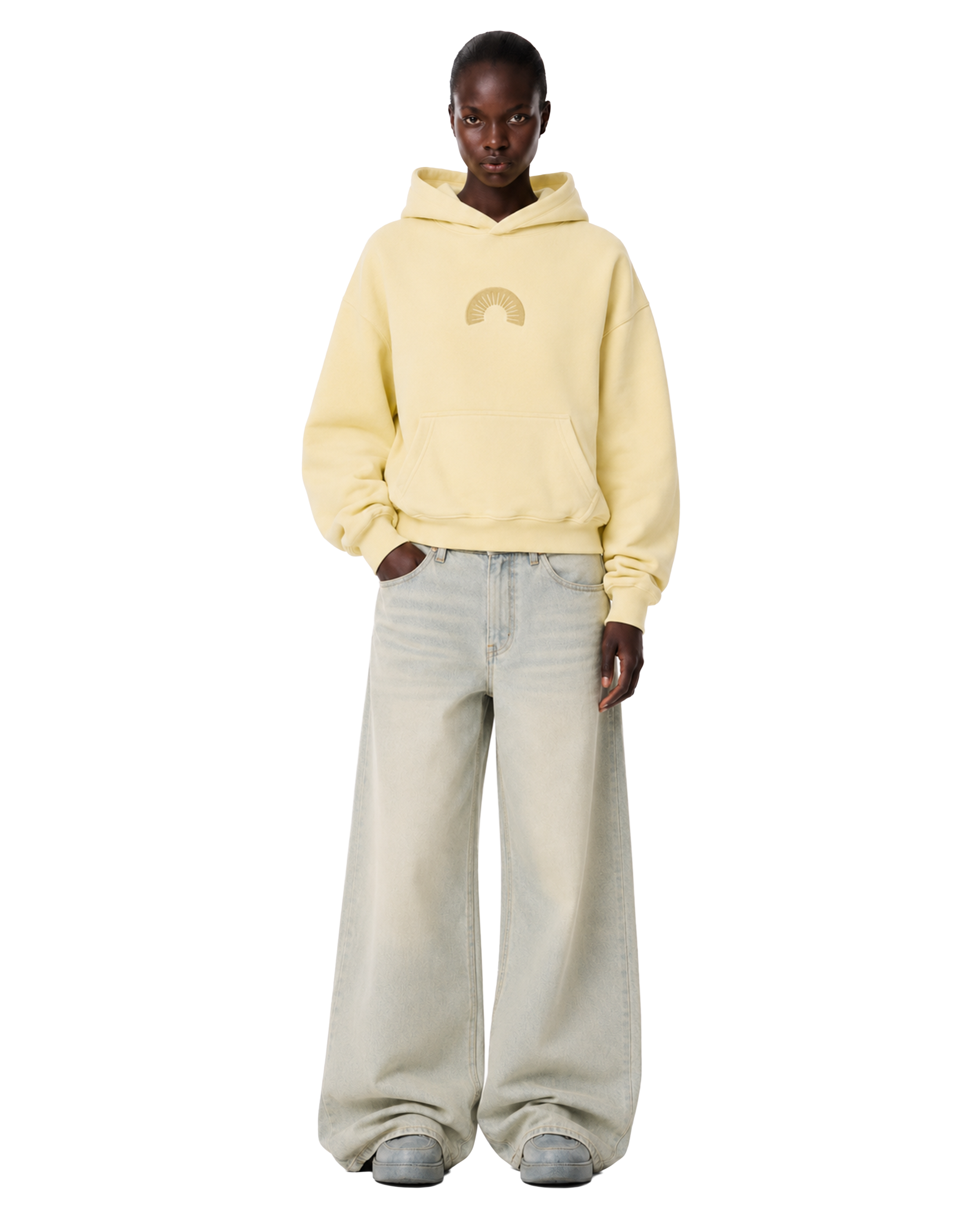 450 Gsm Yellow Shape Changing Hood Hoodie