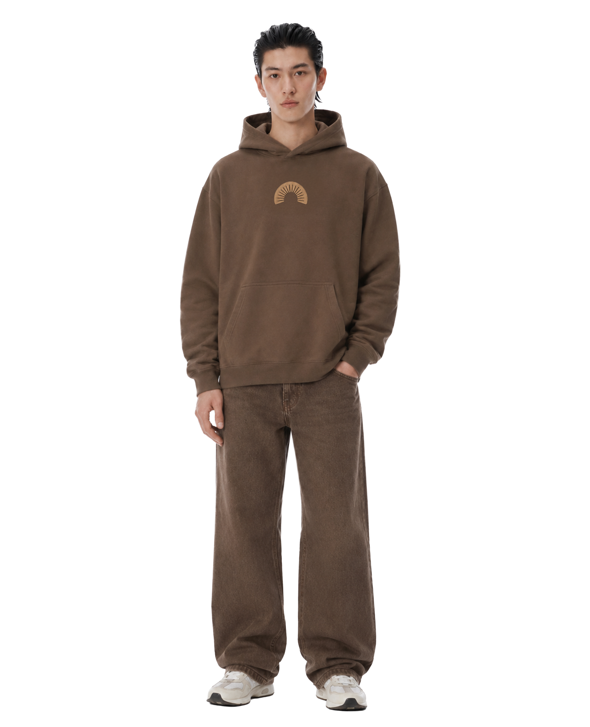 450 Gsm Brown Shape Changing Hood Hoodie