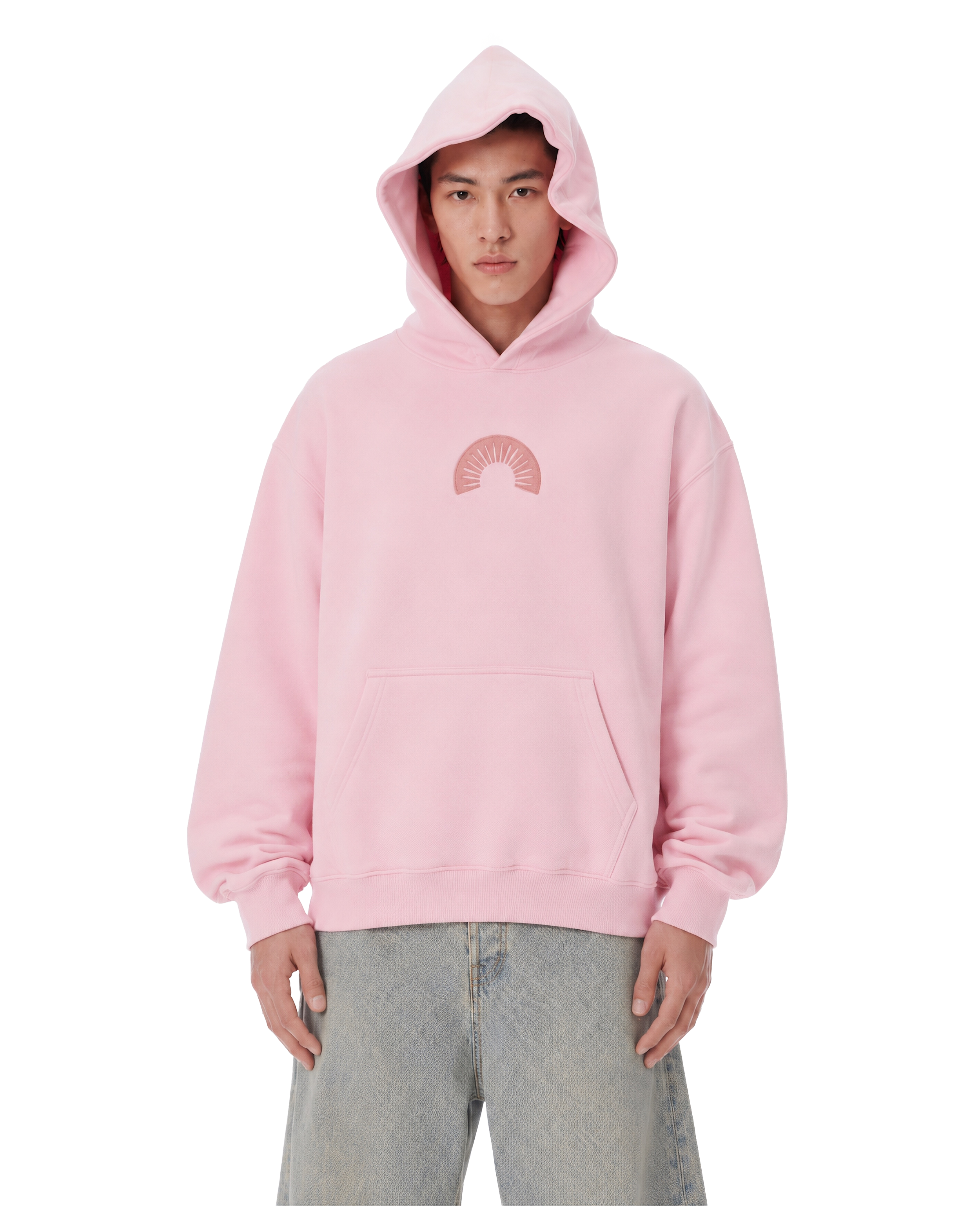 450 Gsm Pink Shape Changing Hood Hoodie
