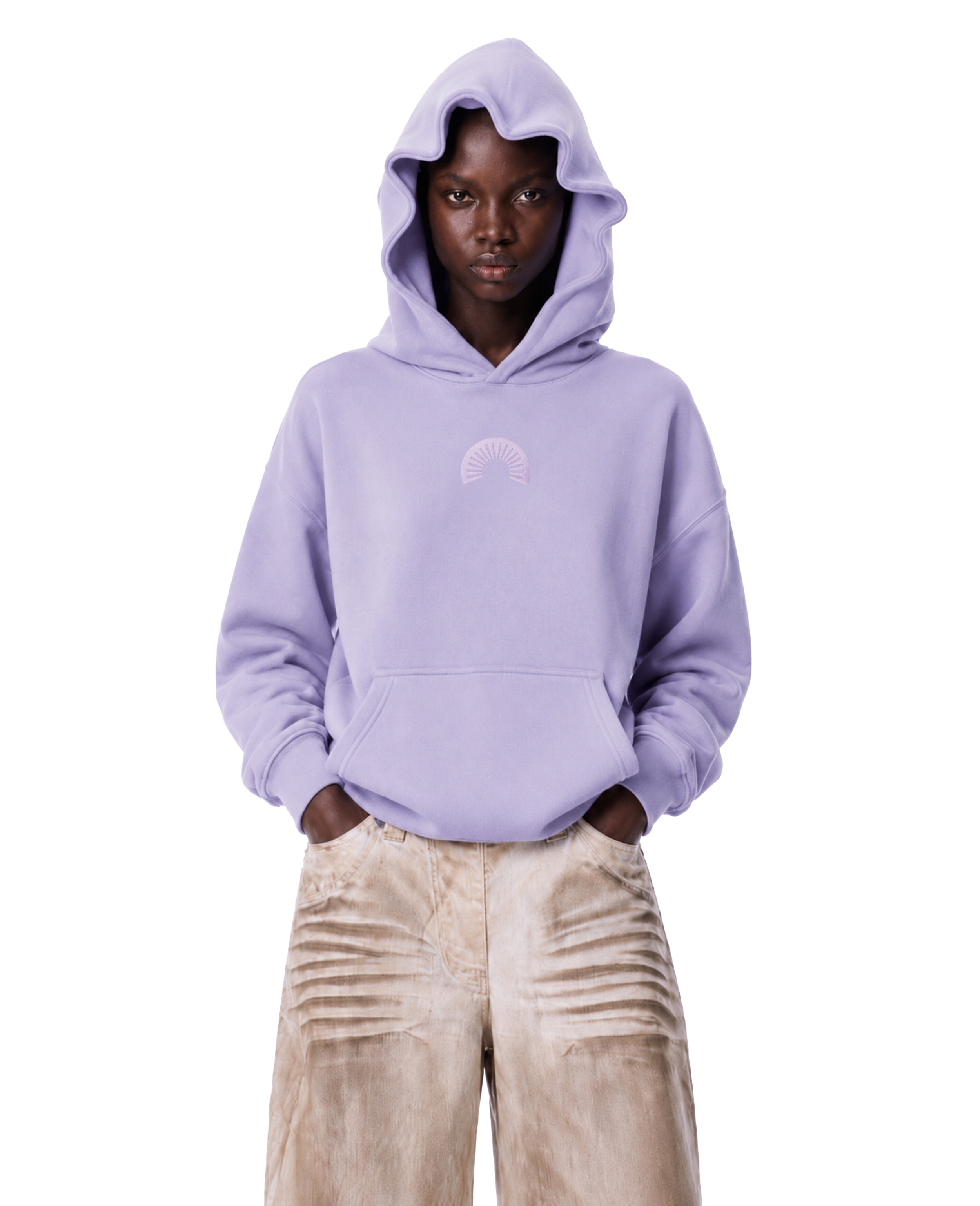 450 Gsm Purple Shape Changing Hood Hoodie