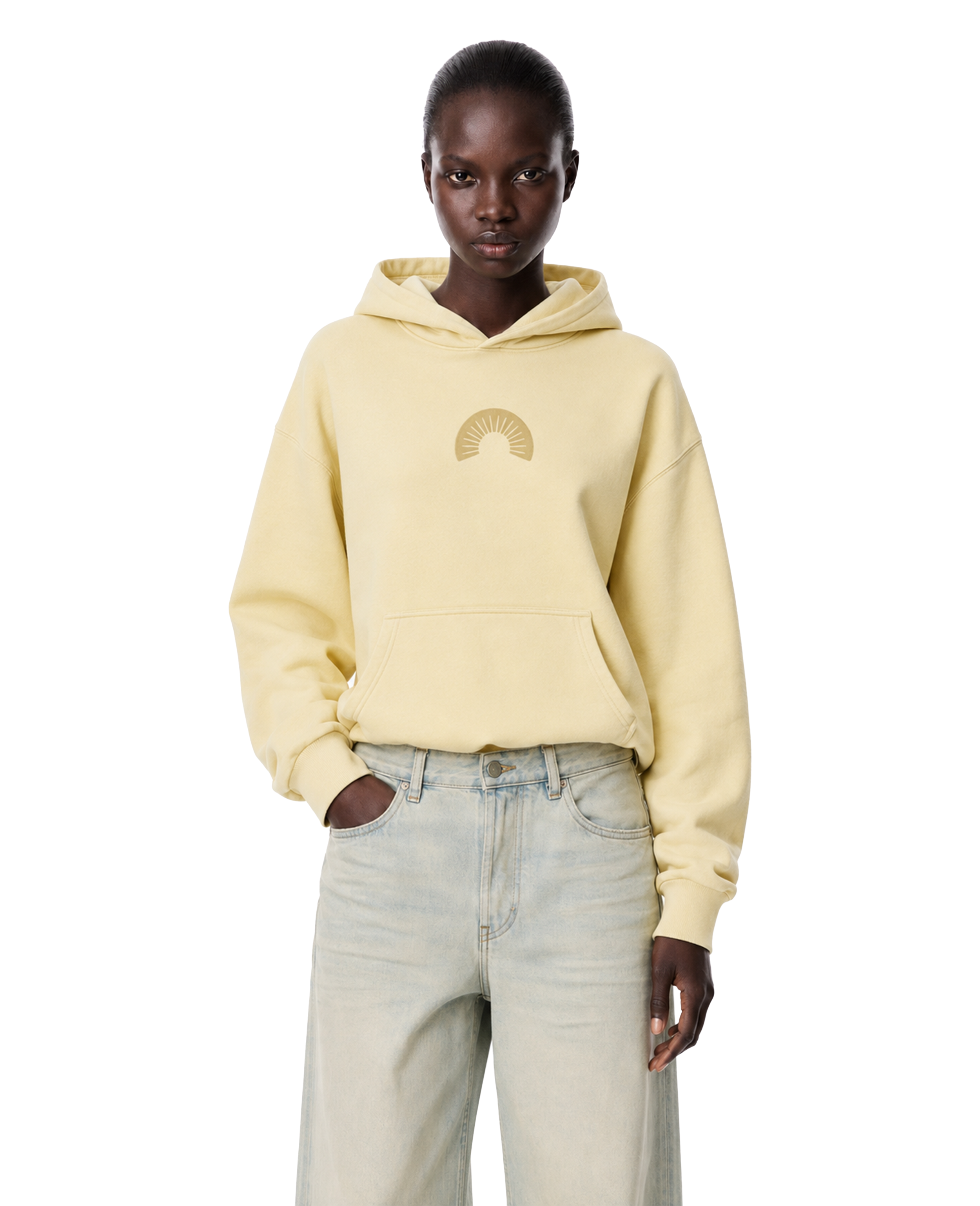 450 Gsm Yellow Shape Changing Hood Hoodie