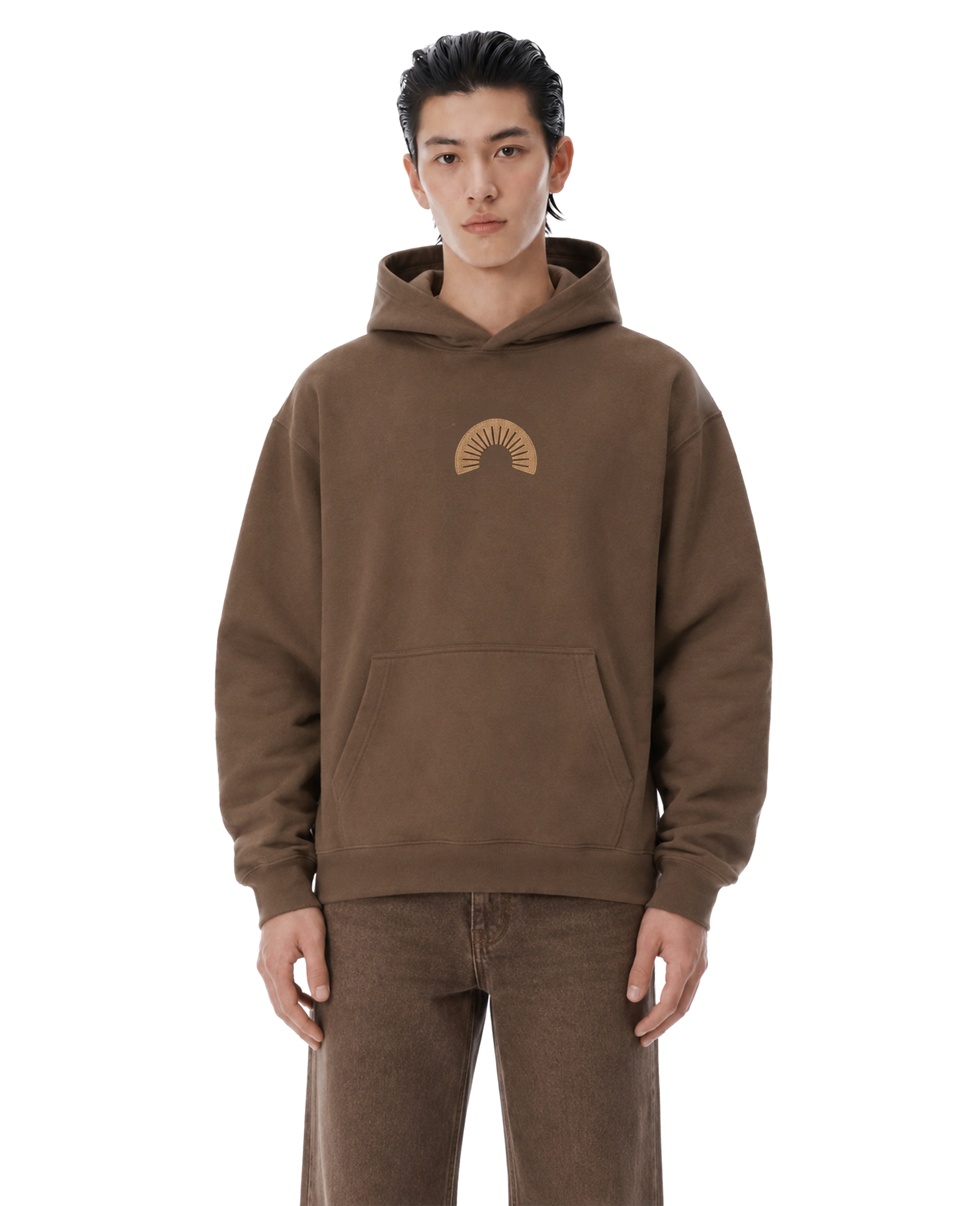 450 Gsm Brown Shape Changing Hood Hoodie