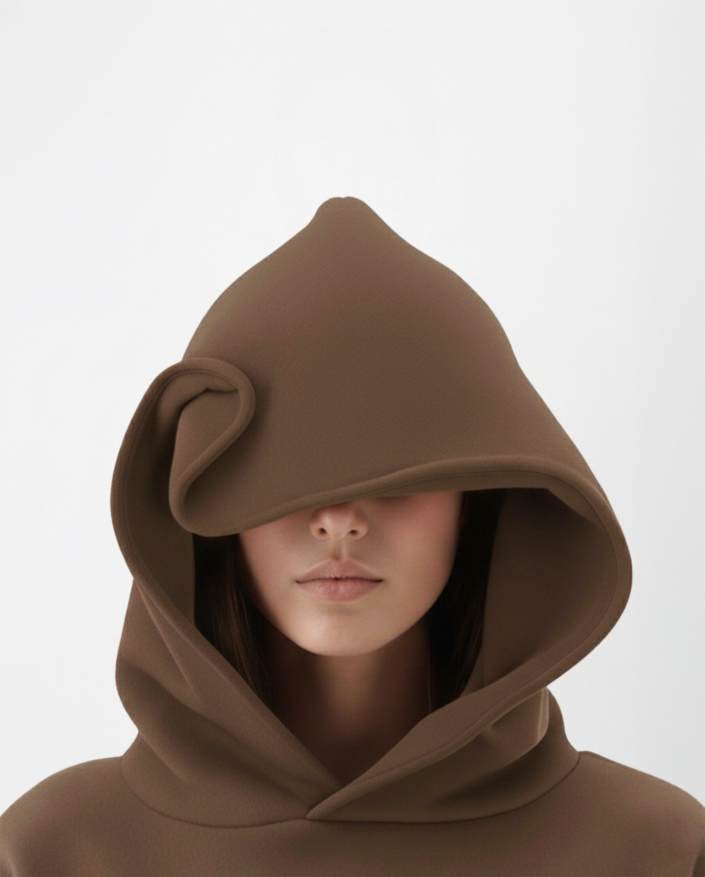 450 GSM BROWN SHAPE CHANGING HOOD HOODIE