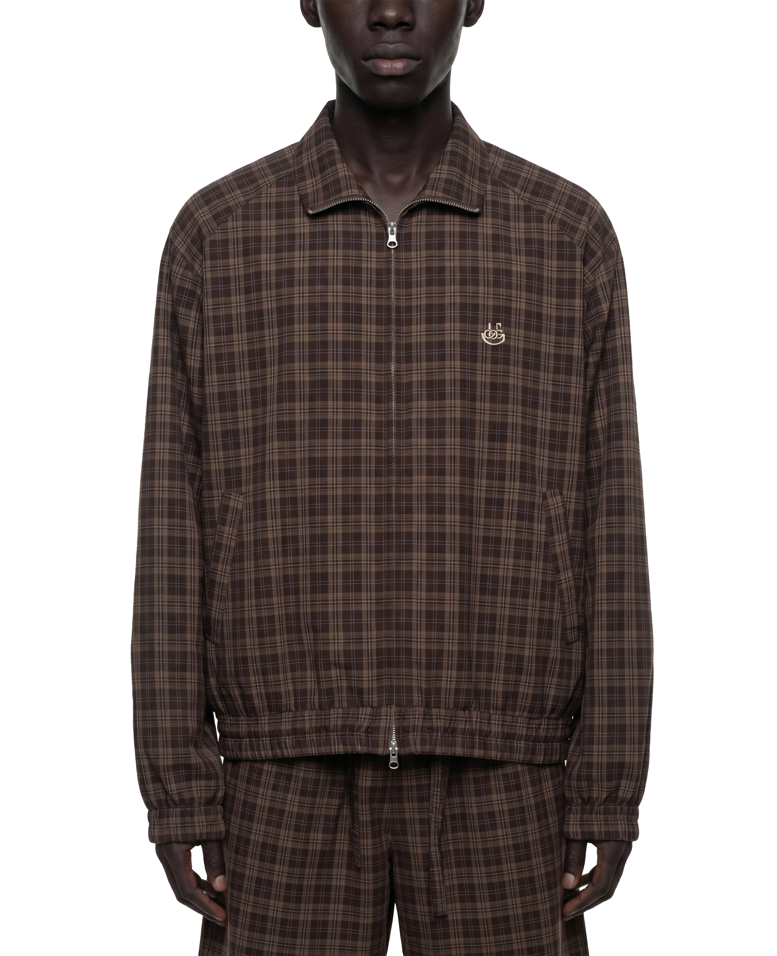 Espresso Tartan Zip-Up