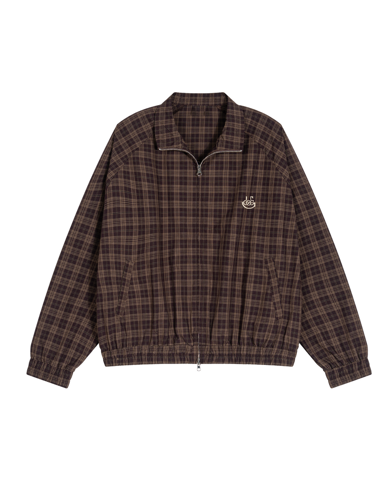 Espresso Tartan Zip-Up