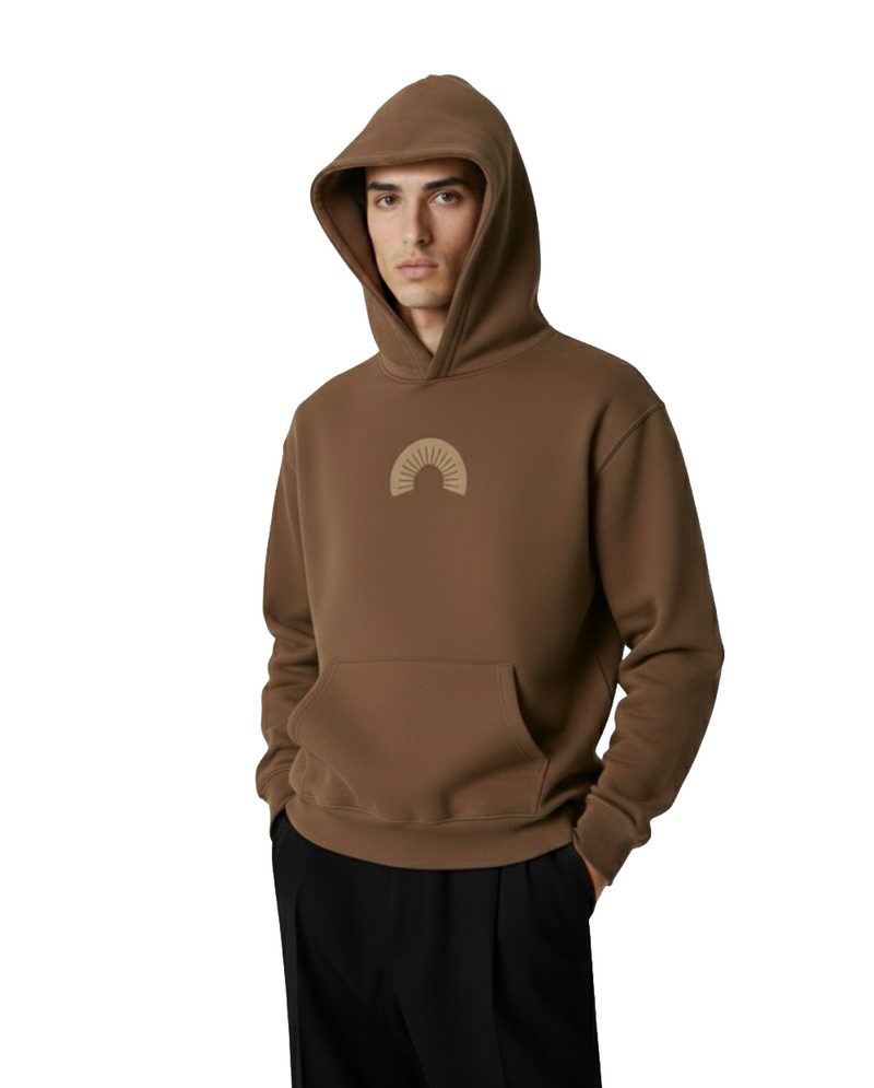 450 Gsm Brown Shape Changing Hood Hoodie
